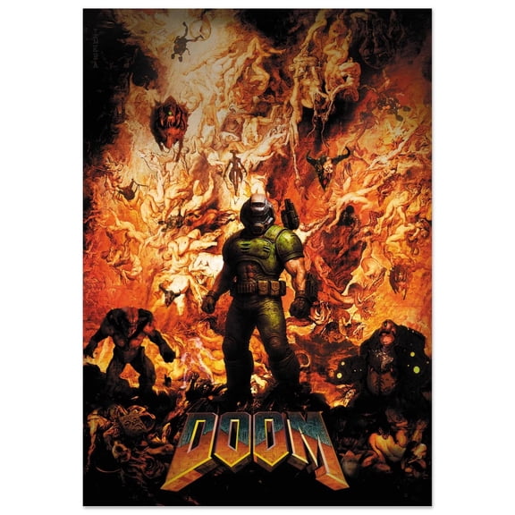 Doom Video Game Poster High-Quality Art Print poster Wall Art Decor 8x12 UNFRAMED