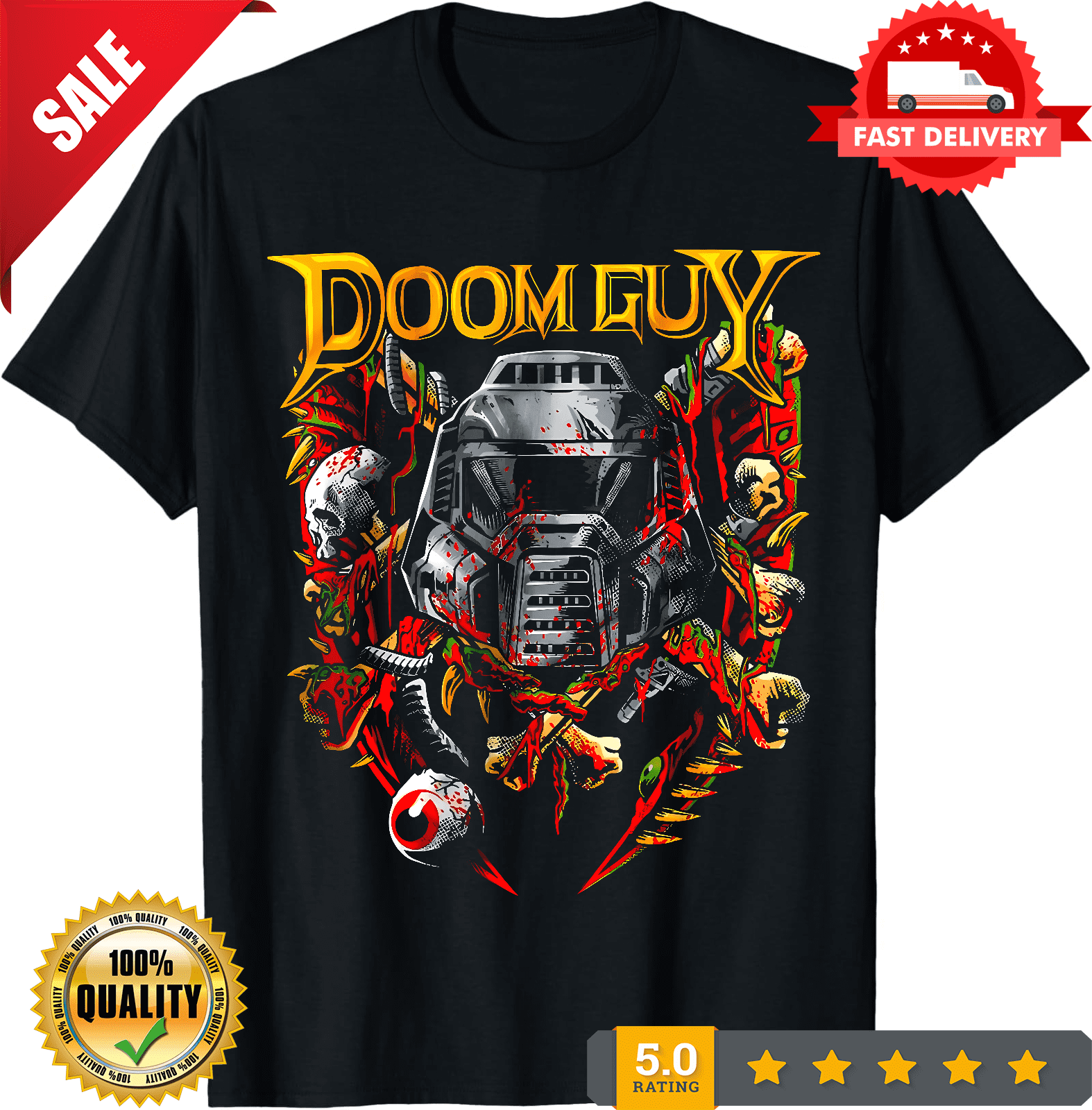 Doom Video game, Gaming T-shirt, Shirt for men, Gift for gamers, Doom ...