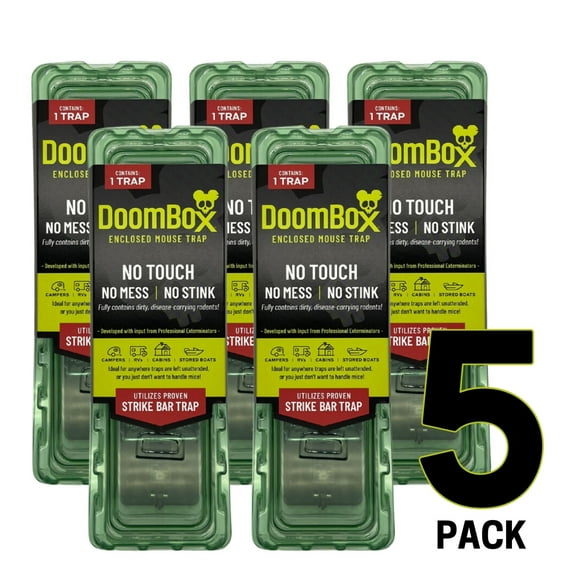 DoomBox Enclosed Mouse Trap | Green | Household Supplies | Safe for Kids & Pets | Made in USA (5)