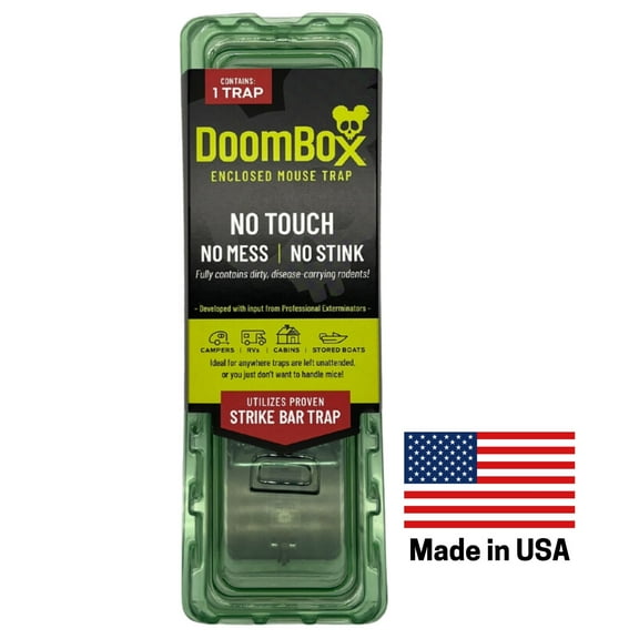 DoomBox Enclosed Mouse Trap | Green | Safe for Kids & Pets | Made in USA (1)