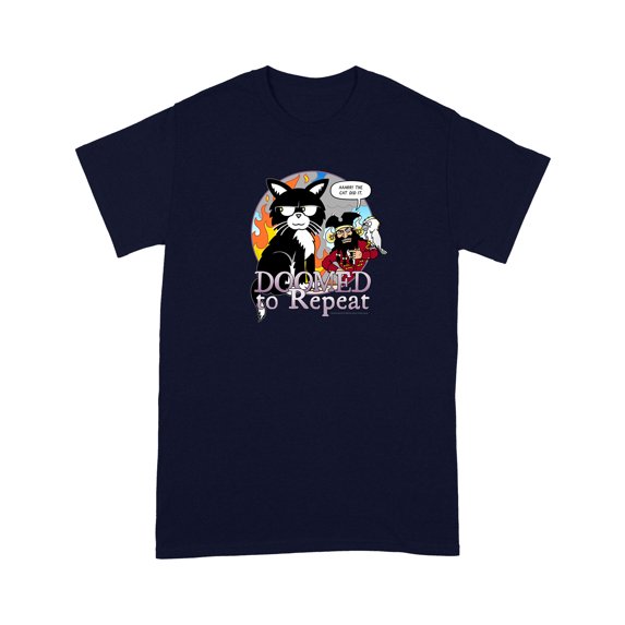 Doomed to Repeat Comic Strip The Cat Did It Funny T-Shirt
