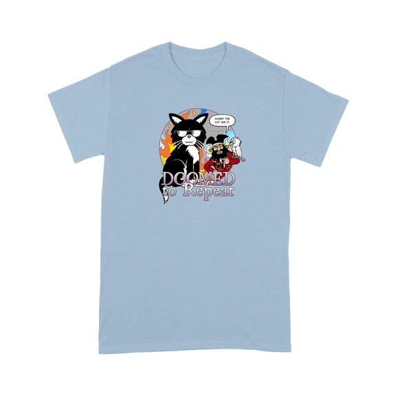 Doomed to Repeat Comic Strip The Cat Did It Funny T-Shirt