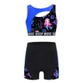 thumbnail image 1 of Doomiva 2 Pcs Athletic Swimsuits for Girls Crop Top with High Waist Shorts Gymnastics Dance Tracksuits Royal Blue 12, 1 of 5