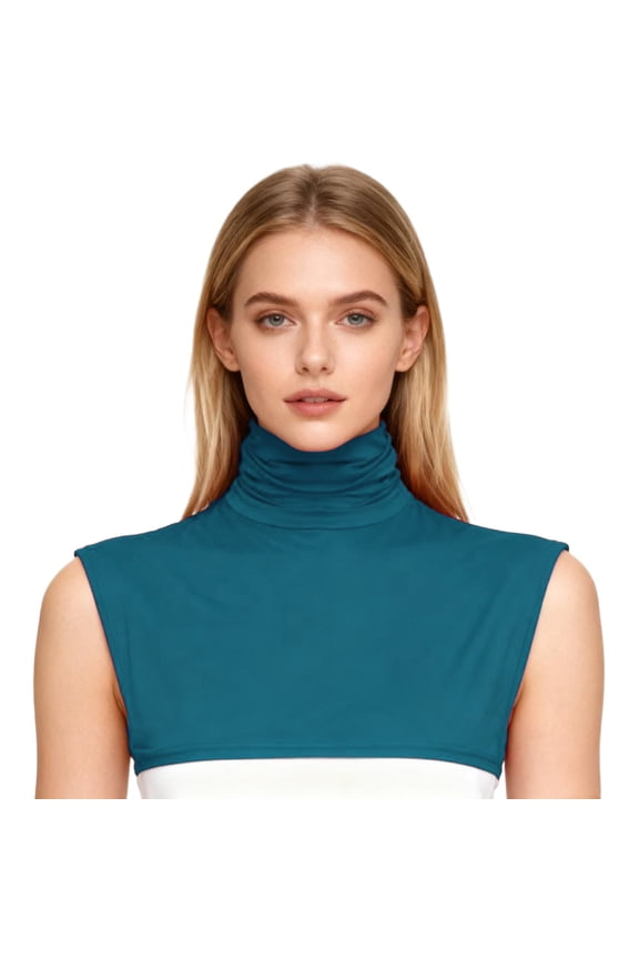 Adjustable Ruched Dickey Collar for Crewneck Transformation Faux Turtleneck Top That Adds Warmth Without Bulk Blue One Size