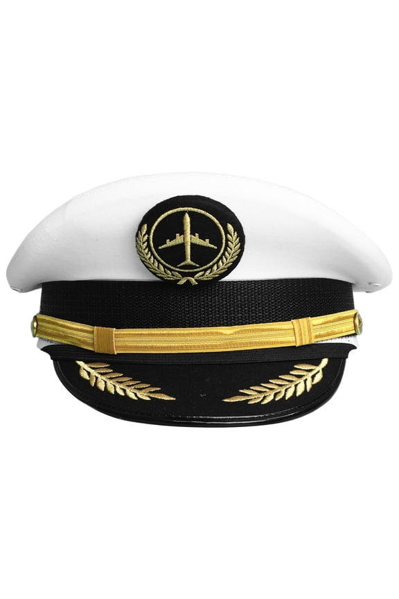 Adults Yacht Captain Hat Sailor Ship Cap Boat Captains Hats for Carnival Party Hat White E One Size