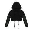 thumbnail image 1 of Doomiva Big Girls Mesh Hoodie Crop Top Modern Jazz Hiphop Street Dance Wrap Shirts Summer Sweatshirts Black 8, 1 of 4