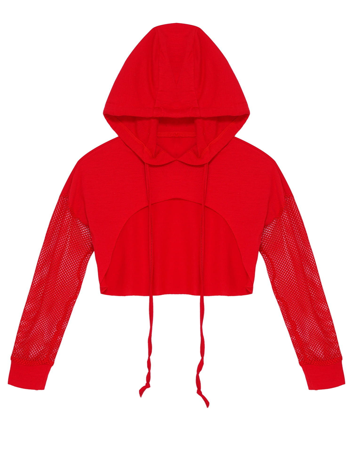 Mesh hoodie crop top sale