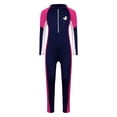 thumbnail image 1 of Doomiva Big Girls Upf 50+ One Piece Swimsuits Long Sleeve Full Body Cover Swim Bodysuits Navy Blue 13-14, 1 of 6