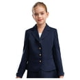 thumbnail image 1 of Doomiva Blazer Jacket for Kids Girls Long Sleeve Solid Lapel Formal Suit Coat School Uniform Dress Tops with Pocket Navy Blue 12, 1 of 8
