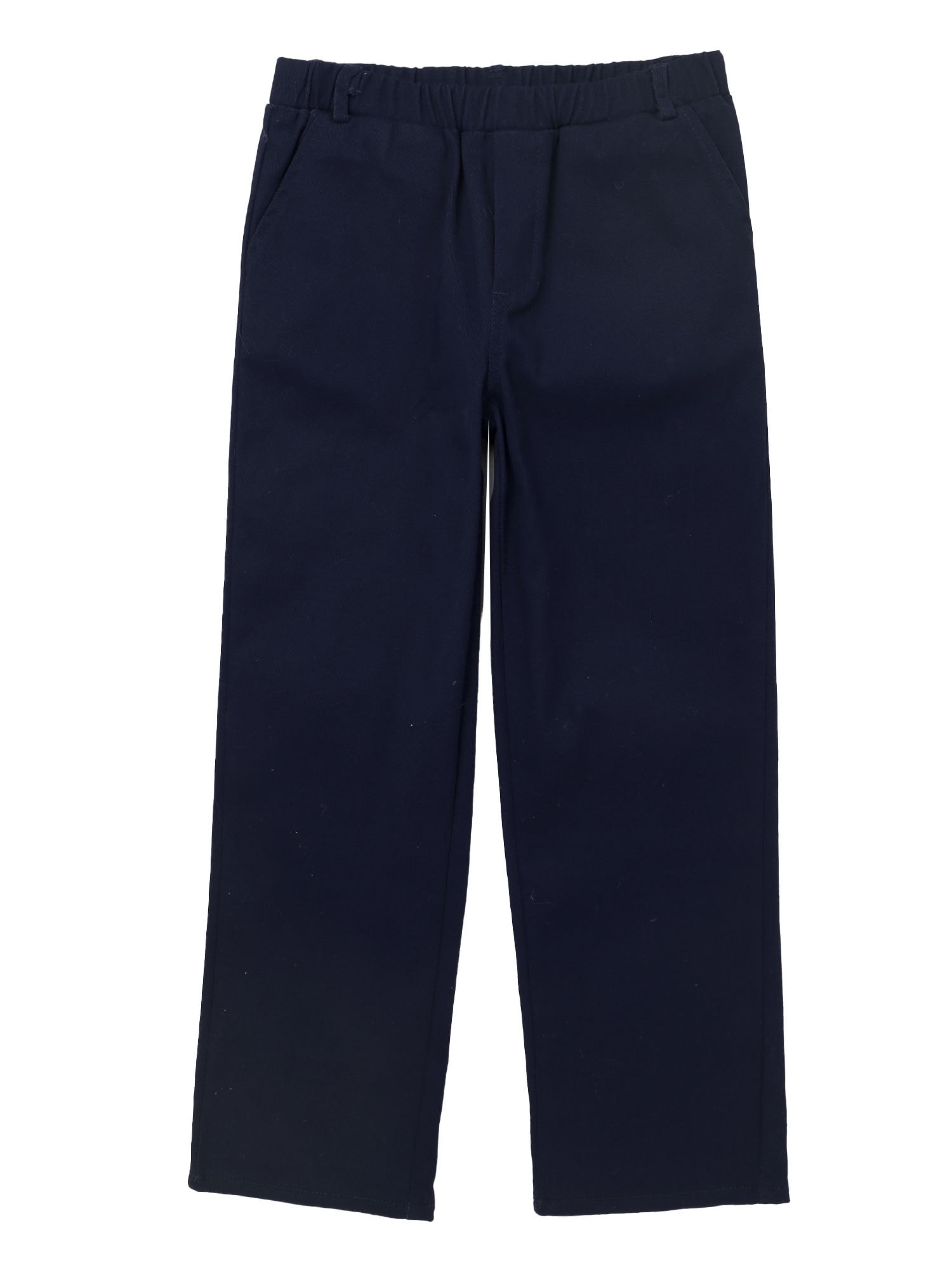 Doomiva Boy's Elastic Waistband School Uniform Dress Pants Work Wear Relaxed Fit Pants Navy Blue 8