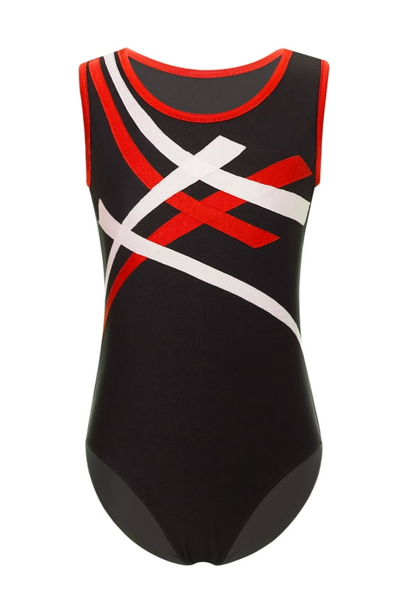Boys Gymnastics Leotard Tank Top Bodysuit for Kids Athletic Ballet Dance Bodysuit One Piece Dancewear Red 6