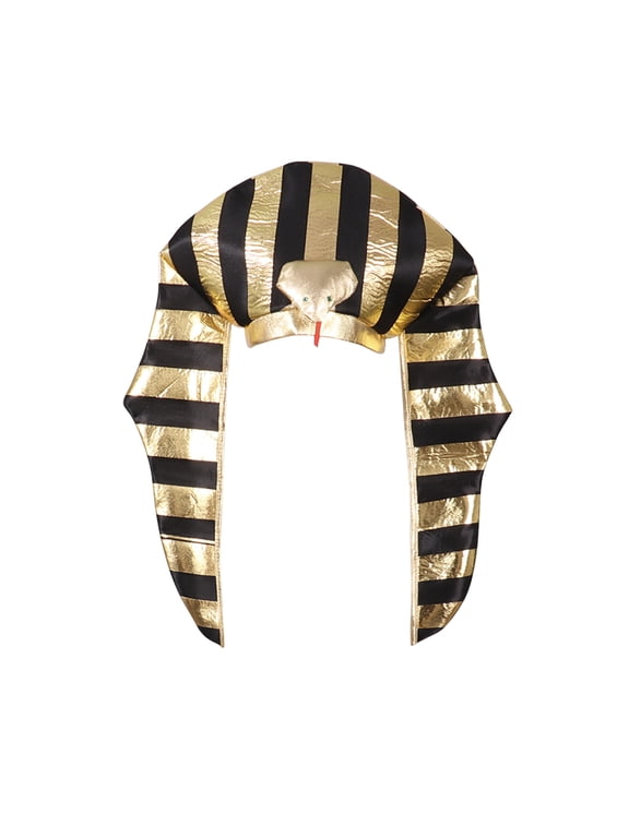 Carnival Party Performance Hat Golden Pharaoh Hat Snake Style Head Hat for Photography Gold&Black One Size