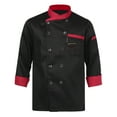thumbnail image 1 of Doomiva Chef's Unisex Work Uniform Long Sleeves Restaurant Kitchen Cooking Chef Jacket Coat 03#Black 3XL, 1 of 7