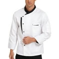 thumbnail image 1 of Doomiva Chef's Unisex Work Uniform Long Sleeves Restaurant Kitchen Cooking Chef Jacket Coat White XL, 1 of 7