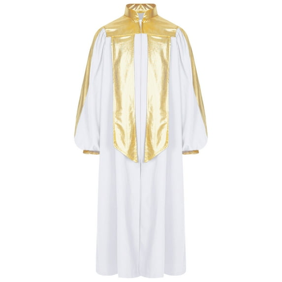 Doomiva Children Choir Robe for Church Pulpit Robe and Pastor Boys Girls Graduation Gown School Dress Up Uniform White 6