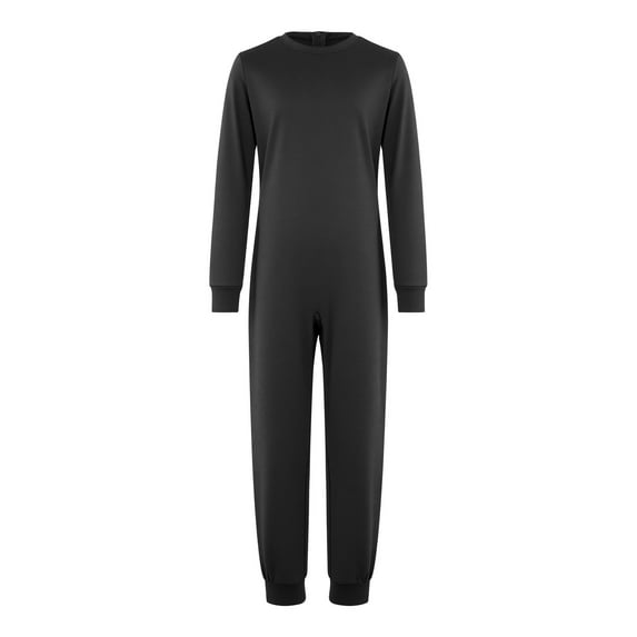 Doomiva Children's Special Needs Adaptive Clothing One Piece Anti-strip Romper Long Sleeve Zip Back Overall Jumpsuit Black 16