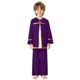 thumbnail image 1 of Doomiva Church Robe for Boys Tunic Tops with Pants Set Choir Gowns Worship Liturgical Praise Clothes Suit Purple 8, 1 of 5