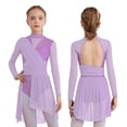 thumbnail image 1 of Doomiva Cutout Fringed Dress for Girls Latin Dance Cos tume Modern Jazz Dancing Clothes Gymnastic Tutu Skirt Lavender 16, 1 of 6