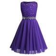 thumbnail image 1 of Doomiva Flower Girl Dress Lace Chiffon Princess Birthday Dresses Bridesmaid Party Prom Purple 4, 1 of 5
