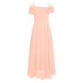 thumbnail image 1 of Doomiva Flower Girl Dress Off Shoulder A-Line Chiffon Dress for Girls Birthday Wedding Party Proms Pink 14, 1 of 5