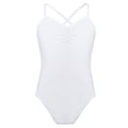 thumbnail image 1 of Doomiva Girl Spaghetti Strap Ballet Dance Leotard Gymnastic Athletic Bodysuit Sports Tank Tops White M, 1 of 6