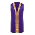 thumbnail image 1 of Doomiva Girls Boys Sequins Satin Dance Tunic Liturgical Praise Dance Top Sleeveless Open Front Split Worship Choir Robe Purple 8, 1 of 4