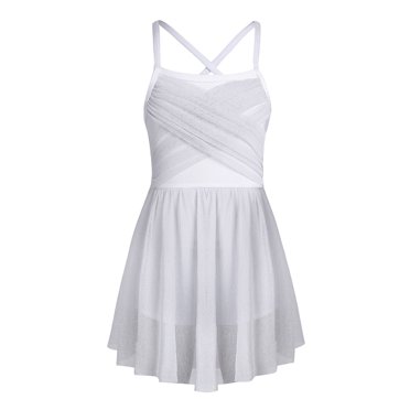 Girls Ballet Dress Dance Leotard With Attached Skirt – Sleeveless Tutu Costume