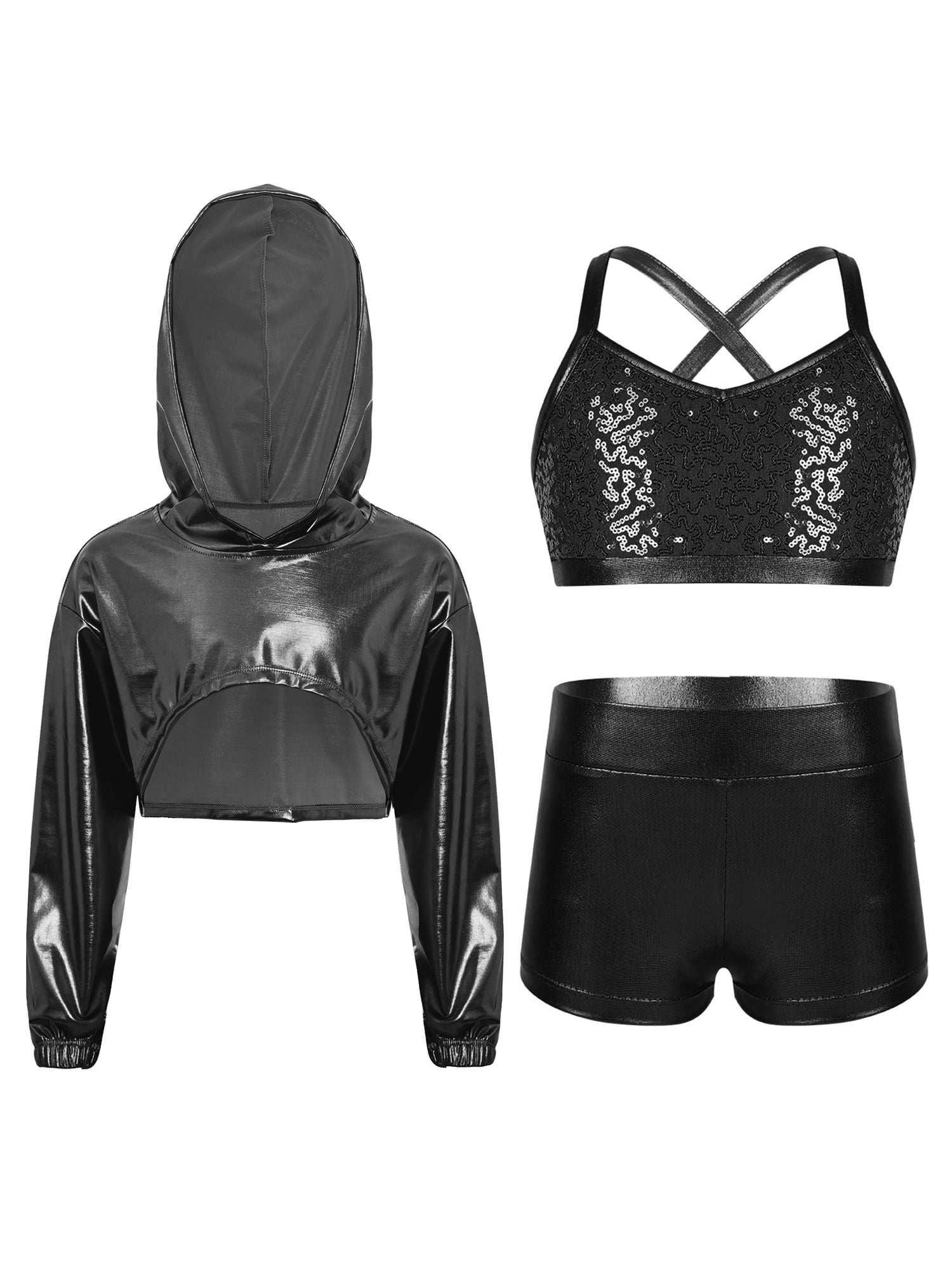 Doomiva Girls Rave Disco Party Cos tume Sequin Jazz Hip Hop Dancing ...