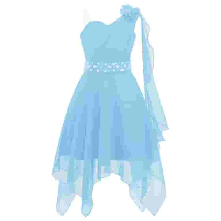 Doomiva Girls Wedding Dress Ruched Bridesmaid Formal Long Gown