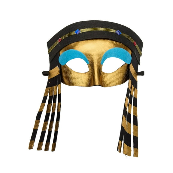 Doomiva Halloween Egyptian Cleopatra Cosplay Set Half Face Mask Neck Collar Arm Cuffs Belt Queen Princess Carnival Accessories Mask One Size