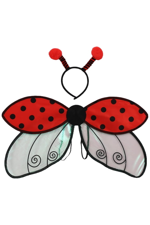 Insect Wings Antenna Headband - Butterfly Bumblebee for Party Dress Up Red One Size