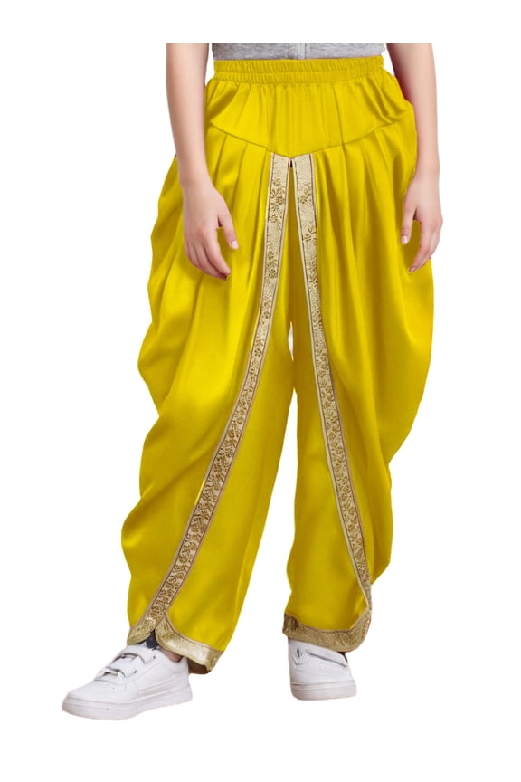 Kids Boys Satin Dhoti Pants India Hippie Dance Harem Trousers for Hallo ween Carnival Party Fancy Dress Balls Gold 12