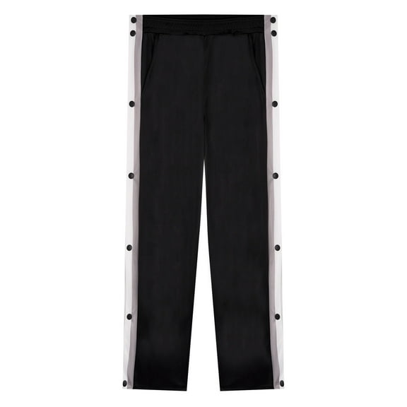 Doomiva Kids Boys Tear-away Basketball Pants Waistband Athletic Sweatpants High Split Post Surgery Straight Pants Black XXS