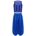 thumbnail image 1 of Doomiva Kids Boys Toad Costume Arabian Prince Outfits 2-Piece Satiny Vest And Bloomer Pants Set Royal Blue 8, 1 of 5