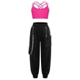 thumbnail image 1 of Doomiva Kids Girls 2 Pieces Dance Camisole Crop Tank Top and Pants Set Modern Jazz Street Dance Hot Pink 8, 1 of 7