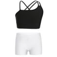 thumbnail image 1 of Doomiva Kids Girls 2PCS Dancing Gym Clothing Sets Sleeveless Criss Cross Crop Top with Booty Shorts Black&White 14, 1 of 7
