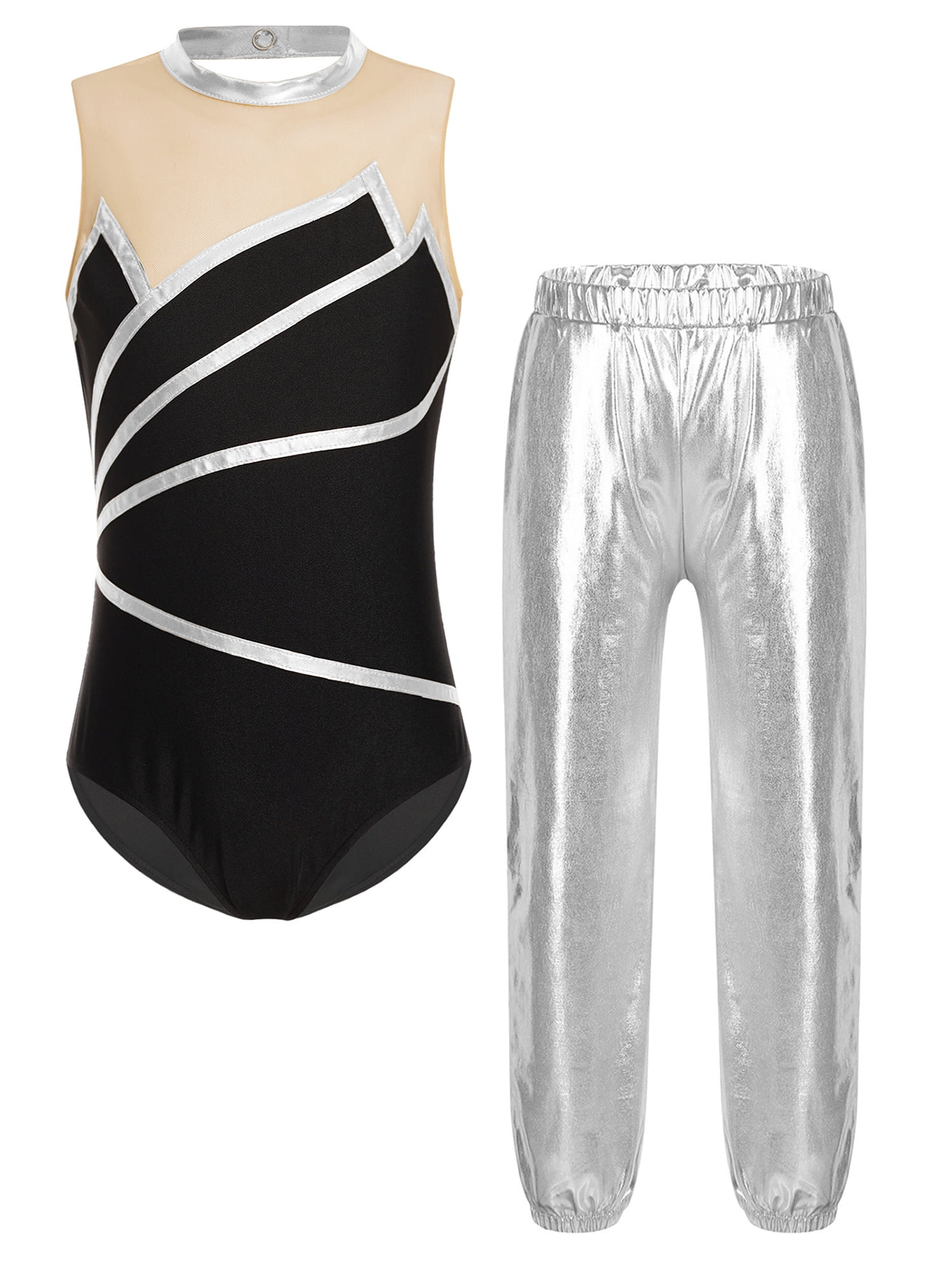 Doomiva Kids Girls 2Pcs Dance Leotard Outfits Dancewear Sleeveless ...