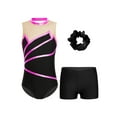 thumbnail image 1 of Doomiva Kids Girls 3 Piece Gymnastics Ballet Dance Outfits Tank Leotard with Shorts Hair Band Hot Pink 6, 1 of 7