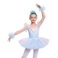thumbnail image 1 of Doomiva Kids Girls Camisole Ballet Skirted Leotard Sequin Swan Lake Ballerina Dance Princess Tutu Dress for Performance Light Blue 130, 1 of 7