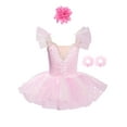 thumbnail image 1 of Doomiva Kids Girls Ballet Tutu Dress Sequin Swan Lake Dance Ballerina Skirted Leotard Gymnastics Camisole Outfits Pink 150, 1 of 7