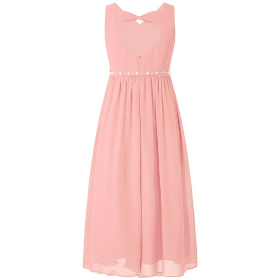 Doomiva Kids Girls Beaded Flower Girl Dress For Wedding Girls Pageant Dress Long Maxi Party Gown Pink 16