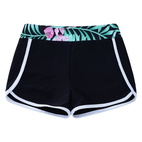 Doomiva Kids Girls Floral High Waisted Swim Shorts Quick-Dry Boardshorts Trunks Sports Underpants Summer Hot Bottoms Lily 10