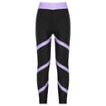 thumbnail image 1 of Doomiva Kids Girls Gymnastics Dance Yoga Pants Striped Athletic Footless Tights Activewear Lavender 16, 1 of 5