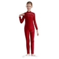 thumbnail image 1 of Doomiva Kids Girls Long Sleeve Full Body Gymnastic Leotard Ballet Dance Bodysuit Unitard Skating Jumpsuit Burgundy 10, 1 of 7