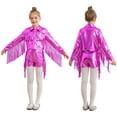 thumbnail image 1 of Doomiva Kids Girls Long Sleeve Shiny Fringe Crop Jacket Top and Metallic Tassel Shorts Sparkly Dance Streetwear Hot Pink 12, 1 of 6