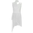 thumbnail image 1 of Doomiva Kids Girls Lyrical Dance Dress Floral Lace Contemporary Dance Dress Sleeveless Ballet Leotard High Low Skirt White 16, 1 of 5