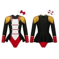 thumbnail image 1 of Doomiva Kids Girls Ringmaster Circus Show Halloween Dress-up Long Sleeve Leotard Tuxedo Showman Dancewear Black 16, 1 of 5