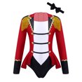 thumbnail image 1 of Doomiva Kids Girls Ringmaster Circus Show Halloween Dress-up Long Sleeve Leotard Tuxedo Showman Dancewear Red 4, 1 of 5
