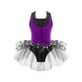 thumbnail image 1 of Doomiva Kids Girls Sequins Straps Back Tuxedo Ballet Leotard Tutu Dress Jazz Latin Modern Dance Costume Purple 6, 1 of 6