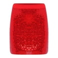 thumbnail image 1 of Doomiva Kids Girls Sequins Stretchy Bodycon Mini Skirts Sparkly Elastic Waist Pencil Skirts Dancing Party Skorts Red 130, 1 of 7